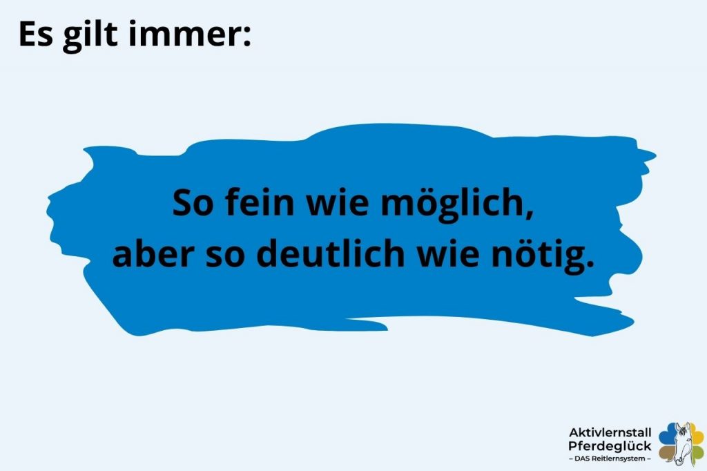 Hilfengebung beim Reiten